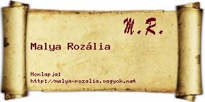 Malya Rozália névjegykártya